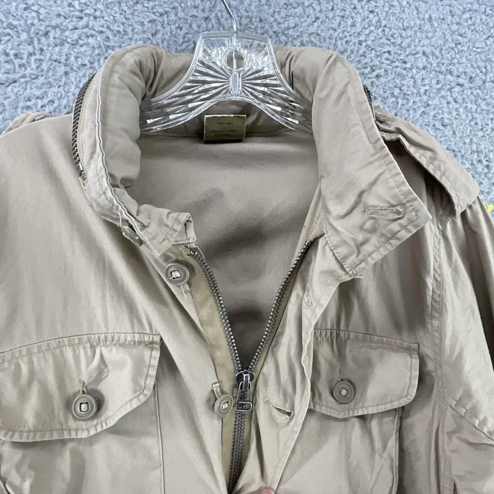 Rothco Field Jacket Mens S Beige Military Canvas‎ Full Zip Pockets Mid-Length
